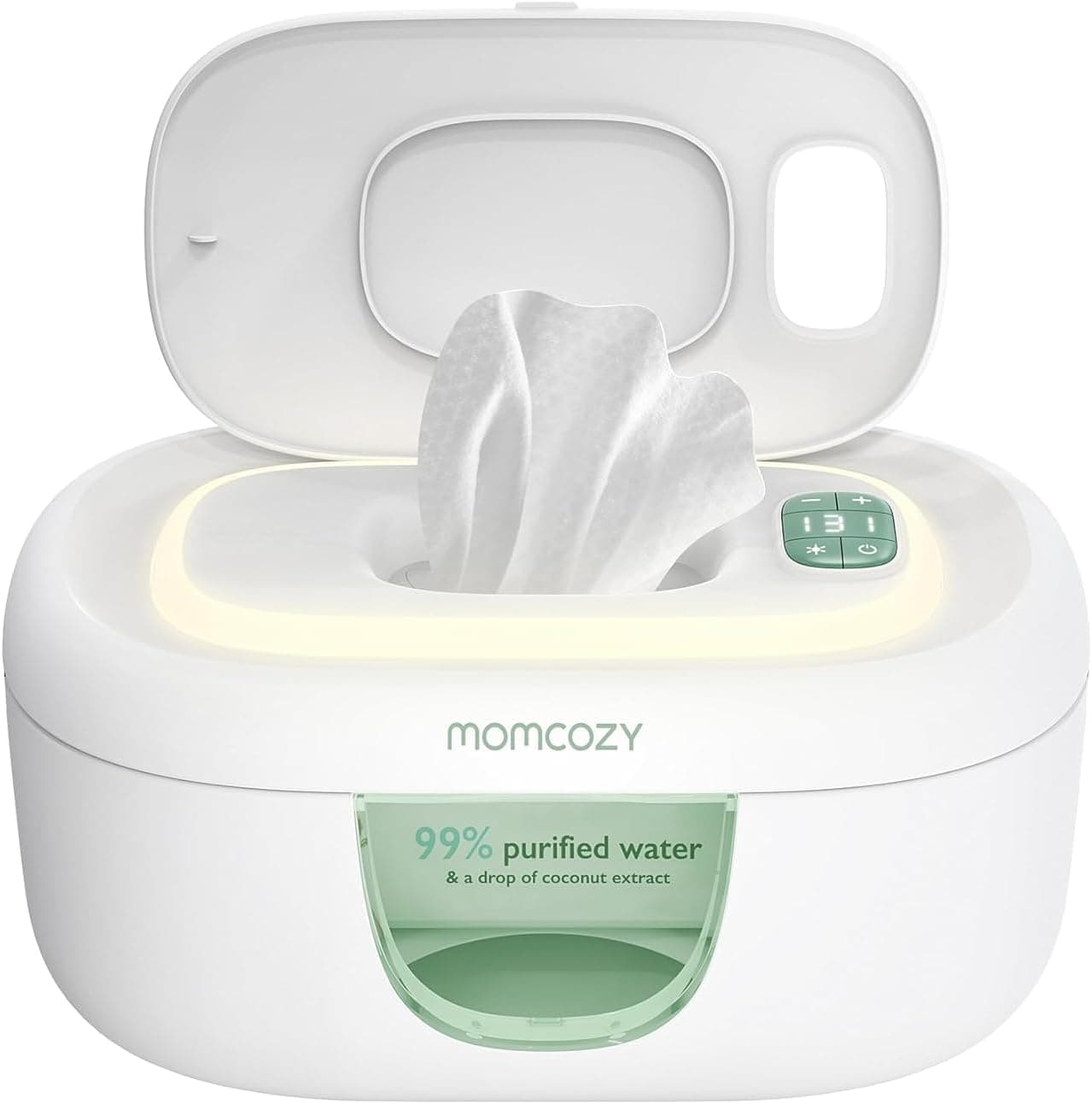Momcozy Baby Wipe Warmer, Innovative Spring Design, Large Capacity Wipes Dispenser, Fast and Even Heating, 4 Modes of Temperature Heating Control, Diaper Wipe Warmer with Night Light image 1