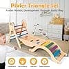 MnnktClair Montessori-Inspired Wooden Pikler Triangle, Space-Saving Indoor Jungle Gym with Convertible Ramp, Detachable Arch & Sturdy Ladder image 4