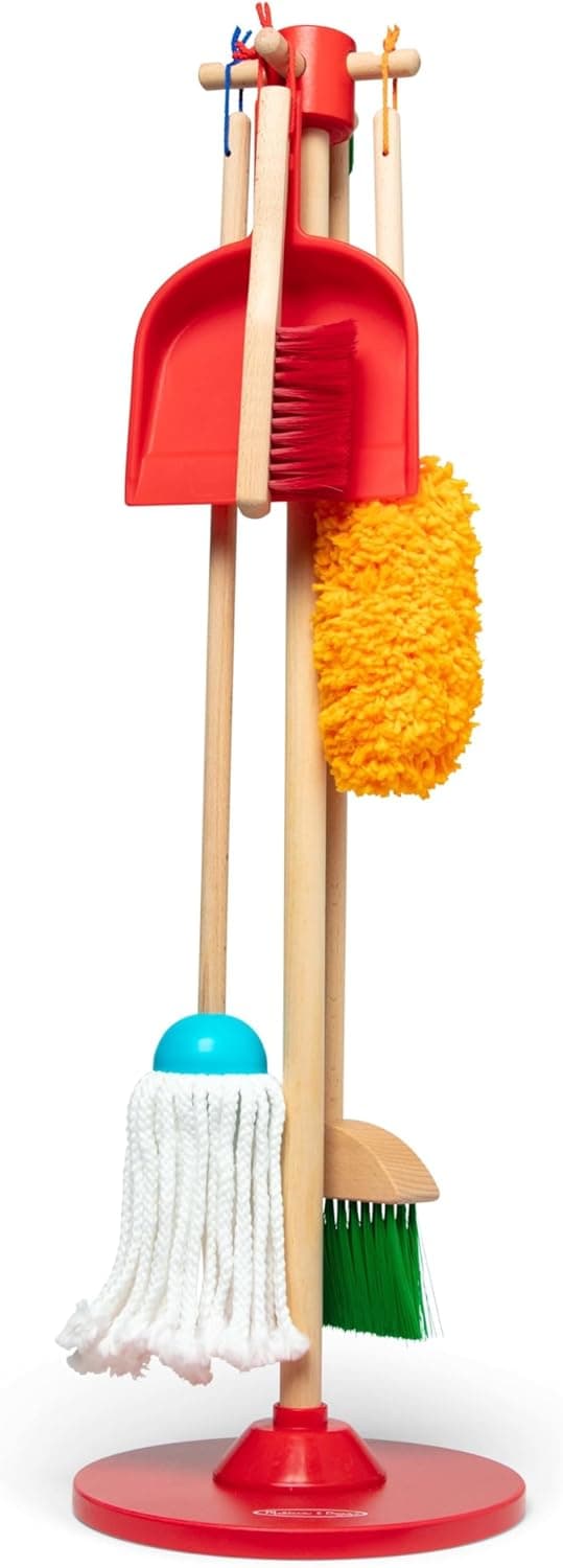 Melissa & Doug Dust Sweep Mop, 6-Pc. Toddler Cleaning Set with Kids Broom & Accessories, Preschool Learning Activities & Kids Toys for Girls & Boys 3+, Housekeeping image 2