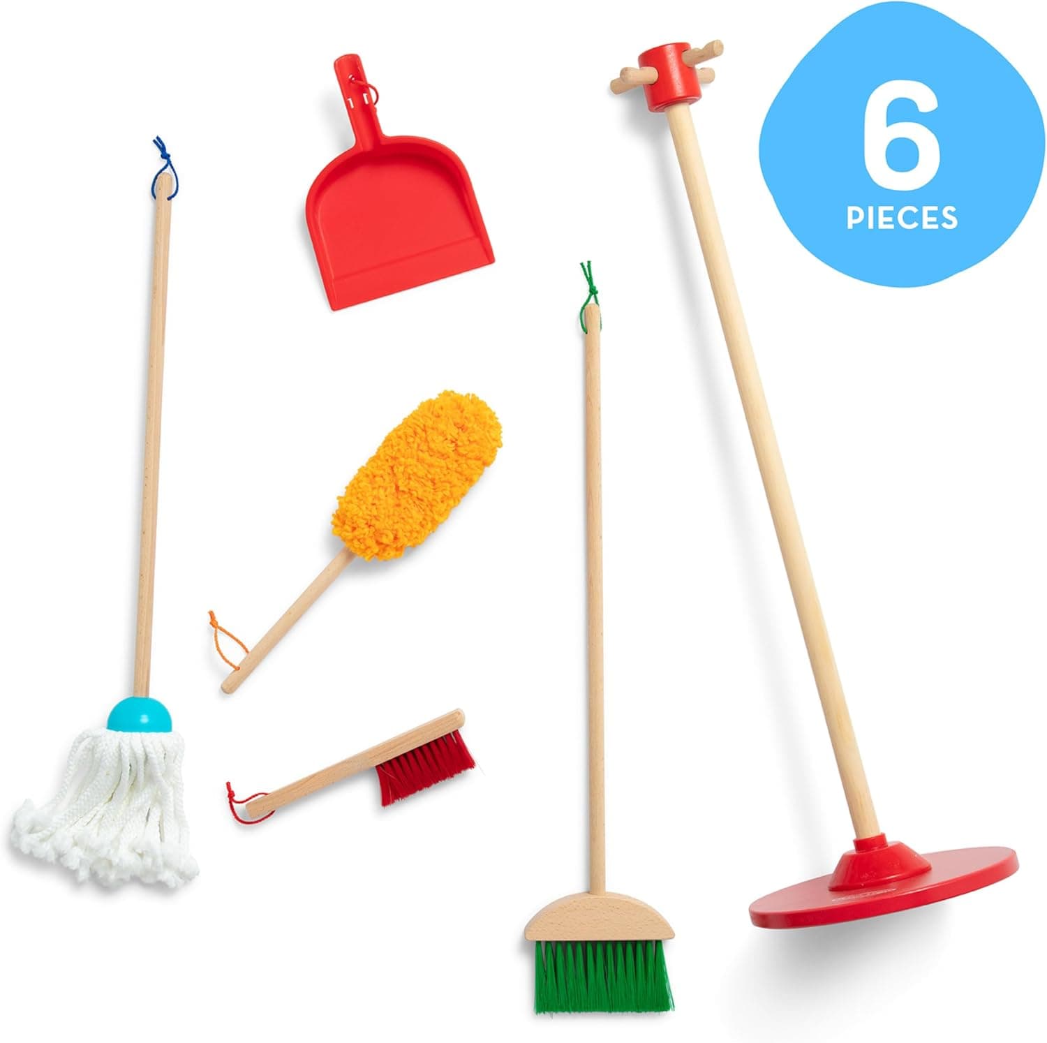 Melissa & Doug Dust Sweep Mop, 6-Pc. Toddler Cleaning Set with Kids Broom & Accessories, Preschool Learning Activities & Kids Toys for Girls & Boys 3+, Housekeeping image 3