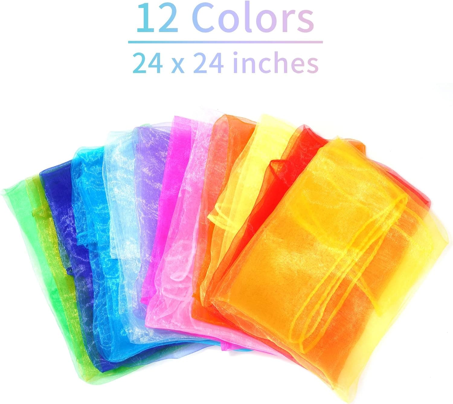 Jmkcoz 12pcs Square Juggling Silk Dance Scarves Magic Tricks Performance Props Accessories Movement Scarves Rhythm Band Scarf 24 Inches 12 Colors image 3