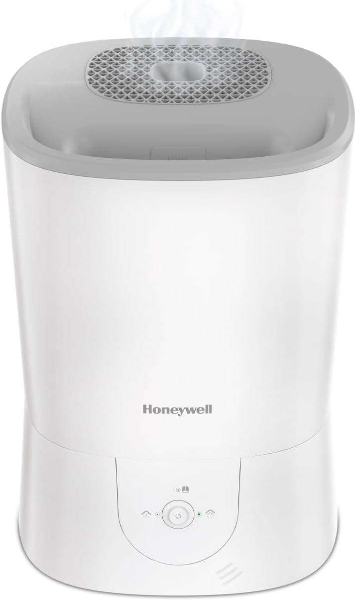 Honeywell HWM440WC Top Fill Easy to Care Warm Mist Humidifier, White, with Essential Oil Cup, Auto Shut-off, Warm Visible Mist, Large Room image 1