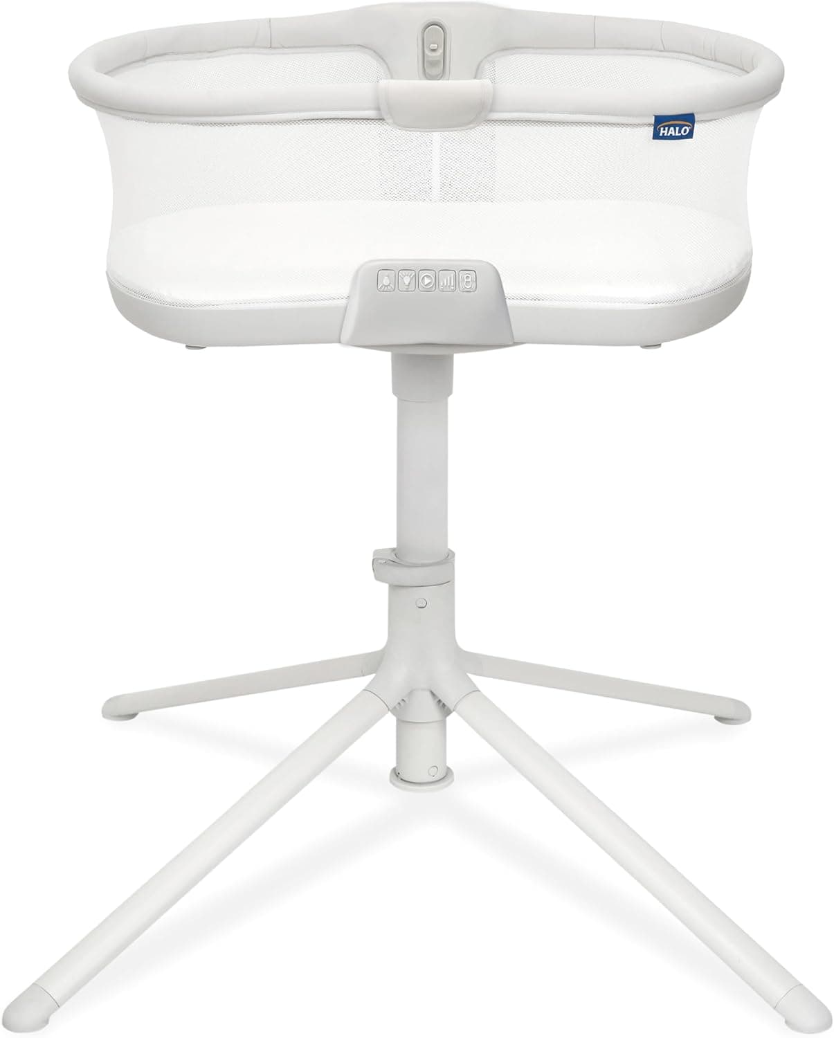 HALO BassiNest Soothing Swivel Sleeper 3.0S – Over-Bed Baby Bassinet with 360 Rotation, Adjustable Height, Breathable Mesh, Calm Sounds & Vibrations, Safe Close Sleeping, Lowering Wall for Easy Access image 1